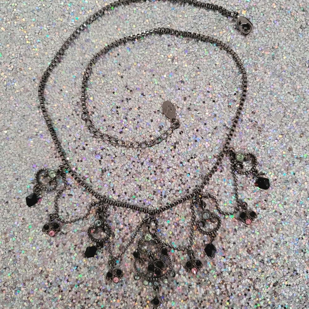 Vida Jewels Princess Rhinestone Statement Necklace Charcoal